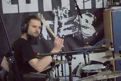 Markus playing drums