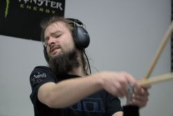 Markus drumming hard